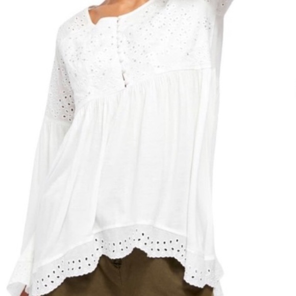 Free People Tops - Free People Sea of Love Eyelet Tunic